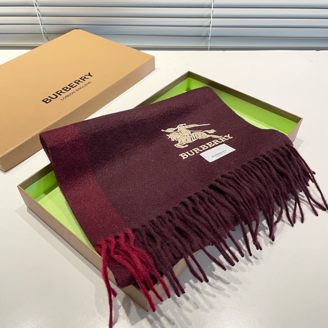 Кашемировый шарф Burberry в клетку - 32 см - 180 см