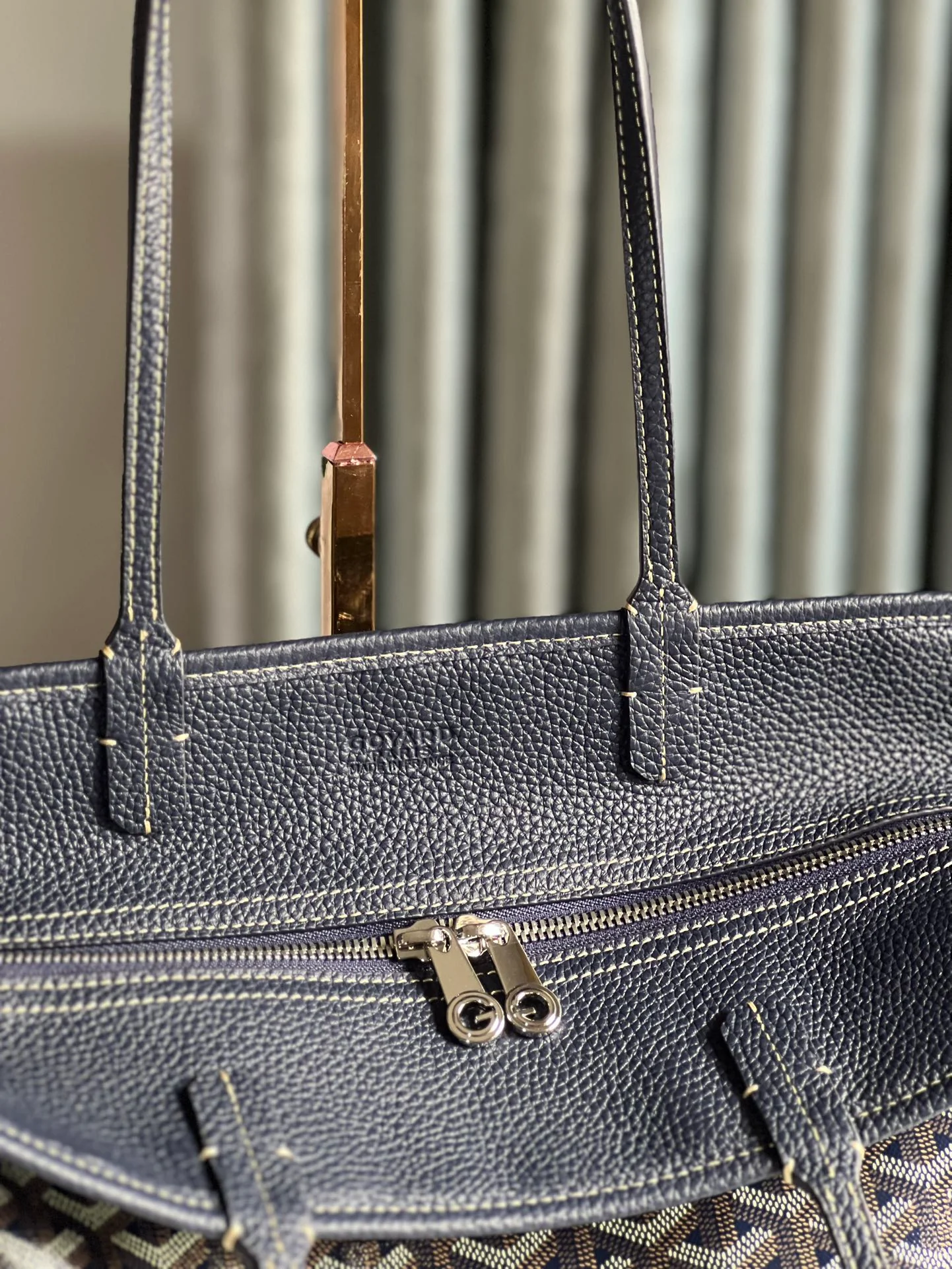 Маленькая складная холщовая сумка Goyard - черная