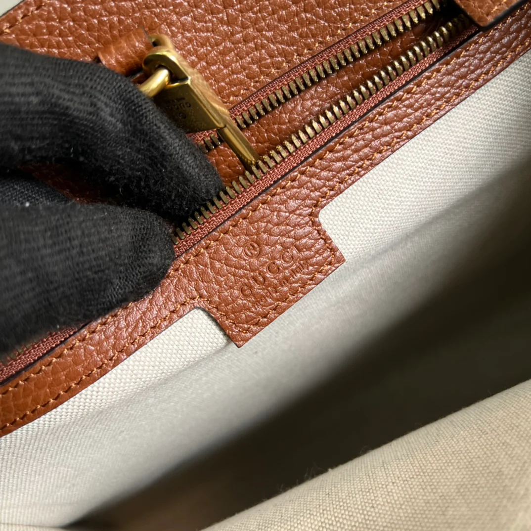 Большая сумка-тоут Gucci - джинсовая - коричневые ручки