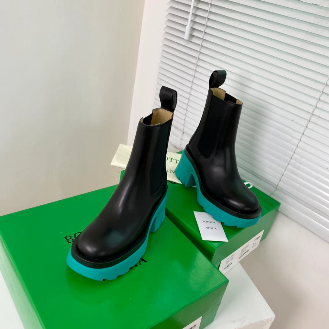 Обувь BV - BV - Турецкие зеленые и черные - ботинки на платформе