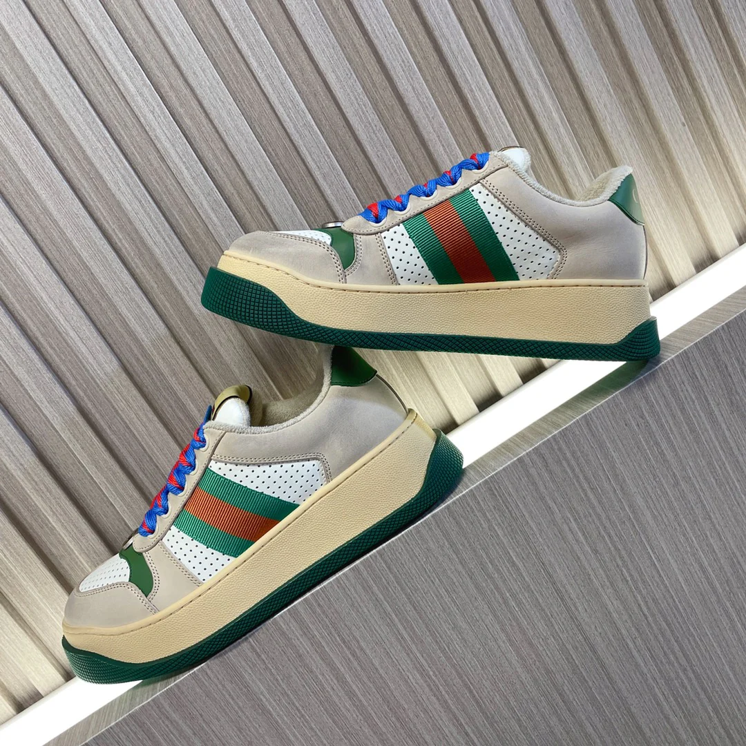 Новинка Gucci 2023 года - Туфли на платформе Dirty Shoes - Зеленые