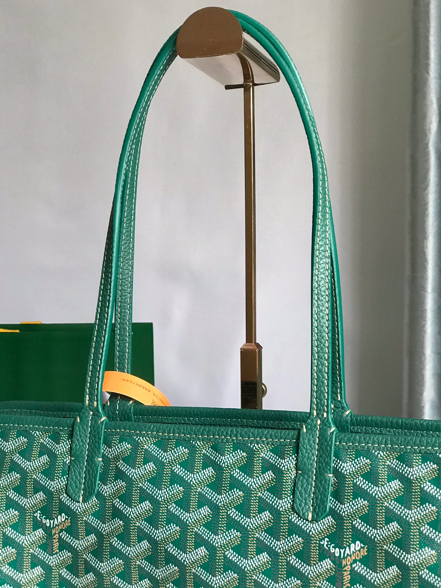 Маленькая складная холщовая сумка Goyard - зеленая