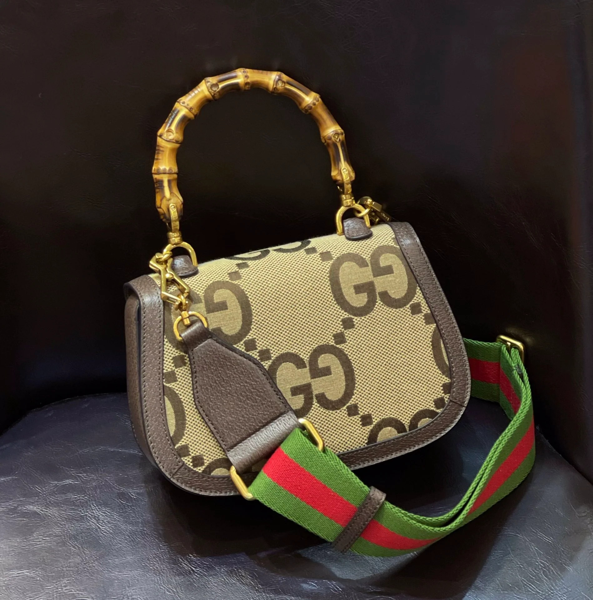 Сумка Gucci Bamboo Saddle Bag, маленькая, 21x15x7 см.