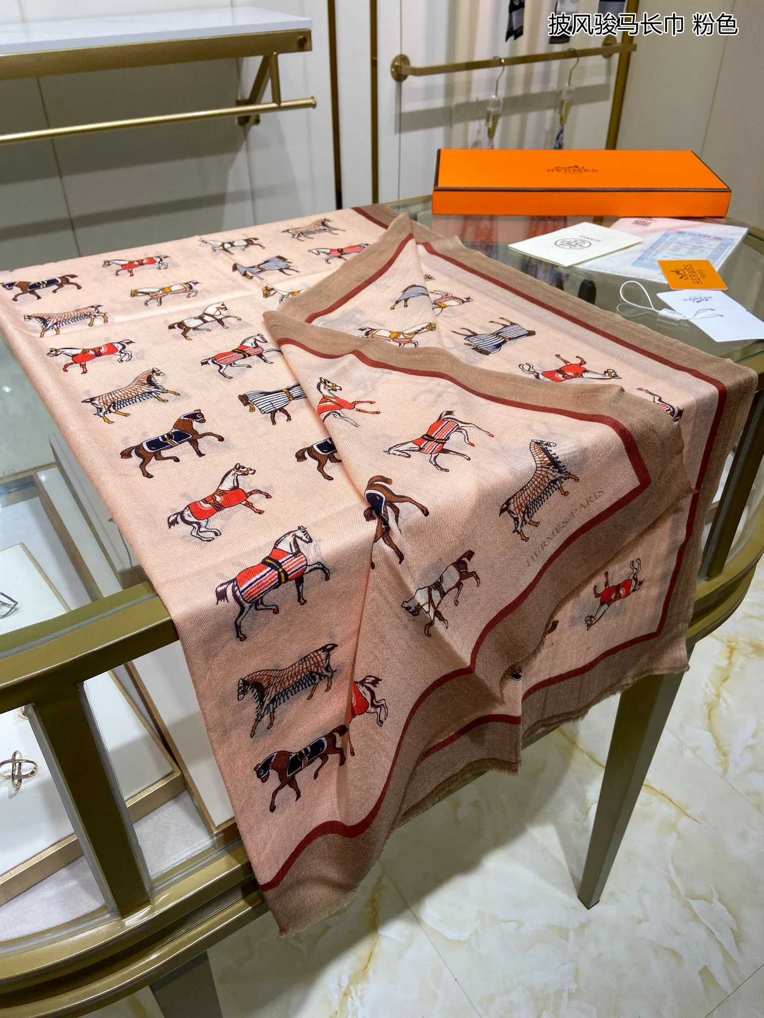 Hermes - Накидка с лошадью - 100-200 Длинный шарф - 100 - Отборный кашемир - 2