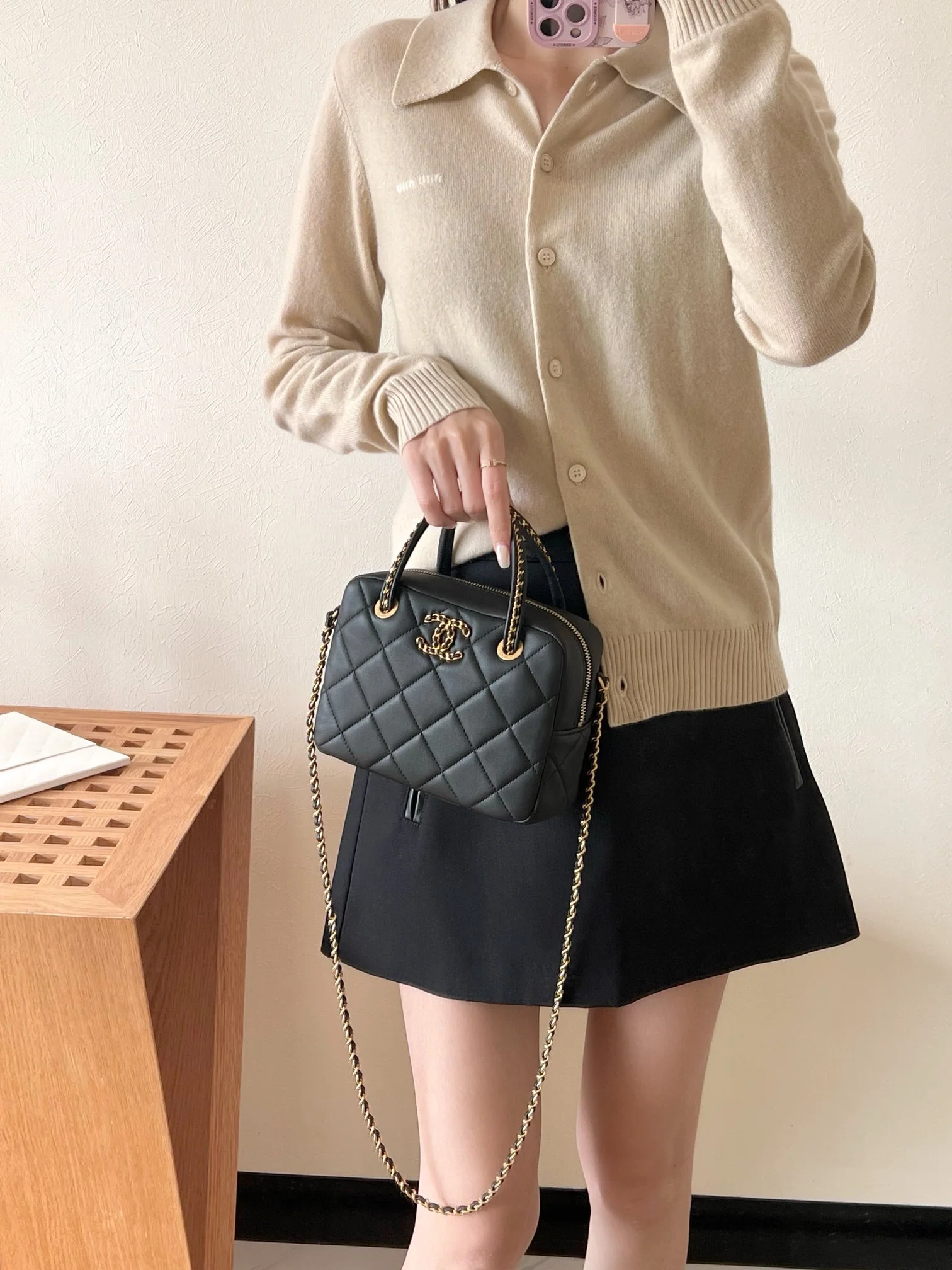 Сумка Chanel 25c - черная (19 см)