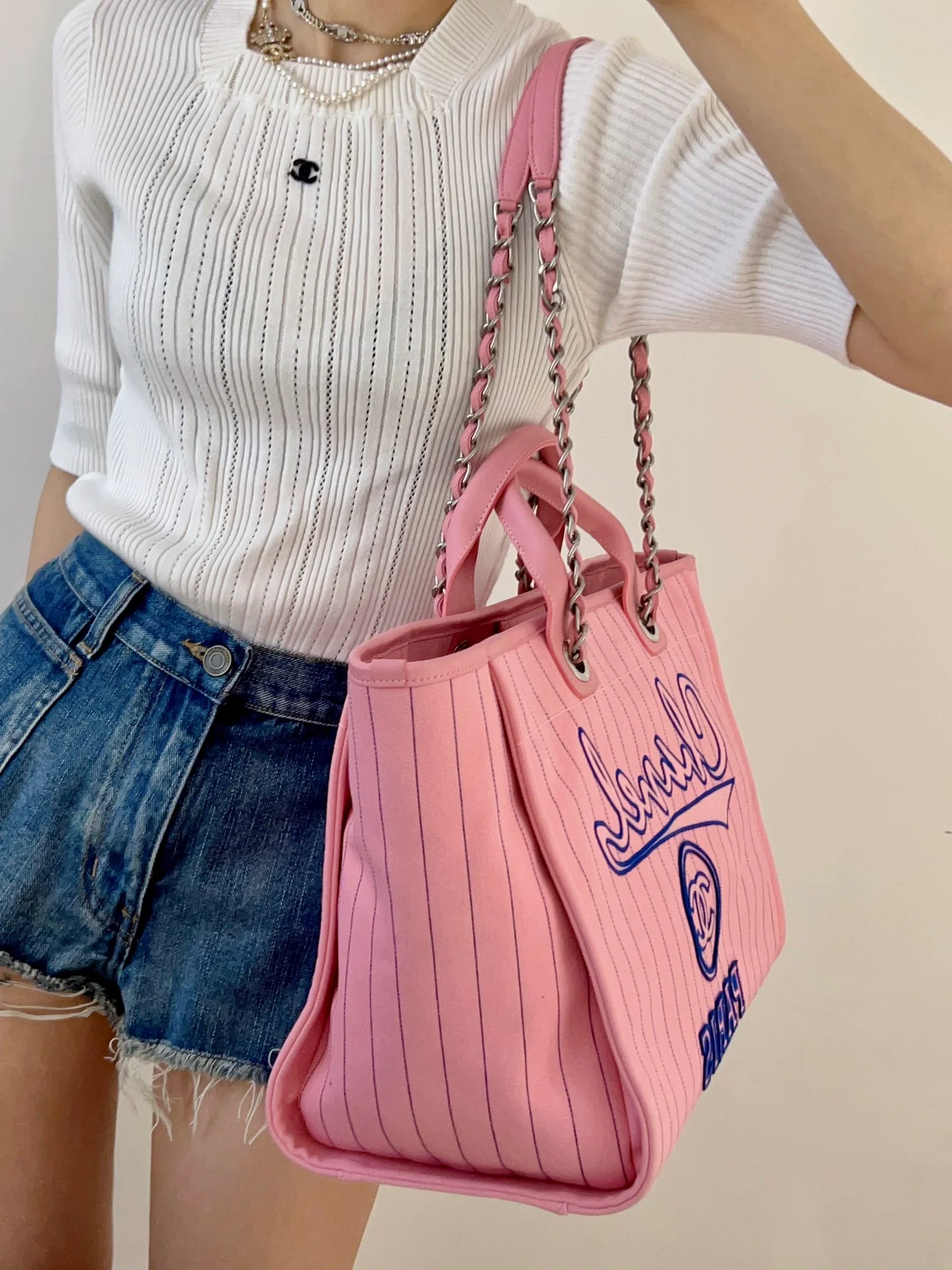 Chanel 23p Розовая сумка для покупок Пляжная сумка