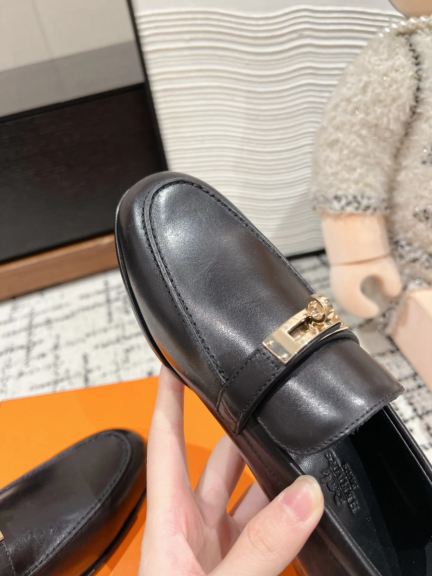 Лоферы Hermes Kelly 2024 - черные