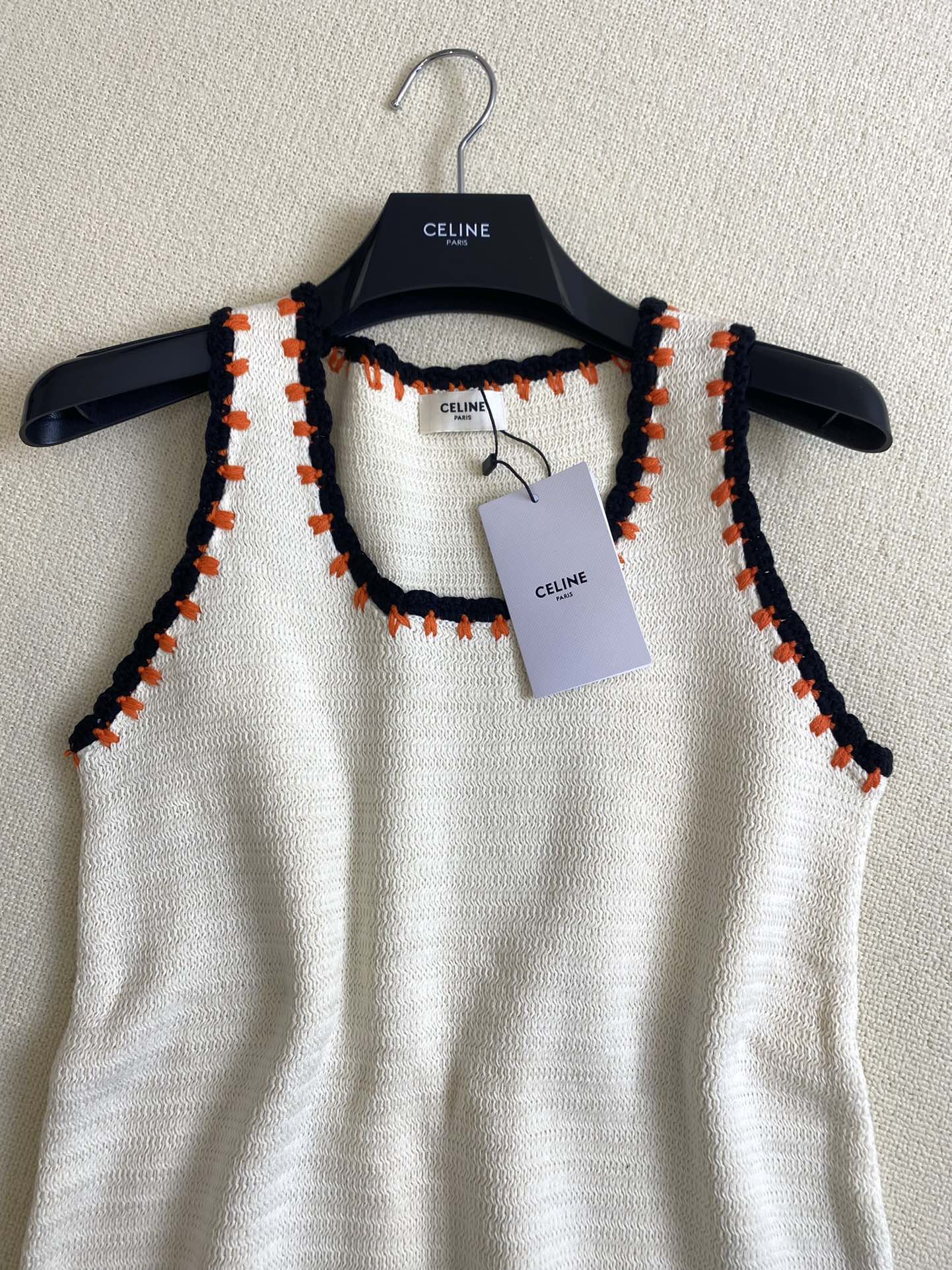 Celine - 2403 - Новое вязаное макси-платье без рукавов для ранней весны - Белое