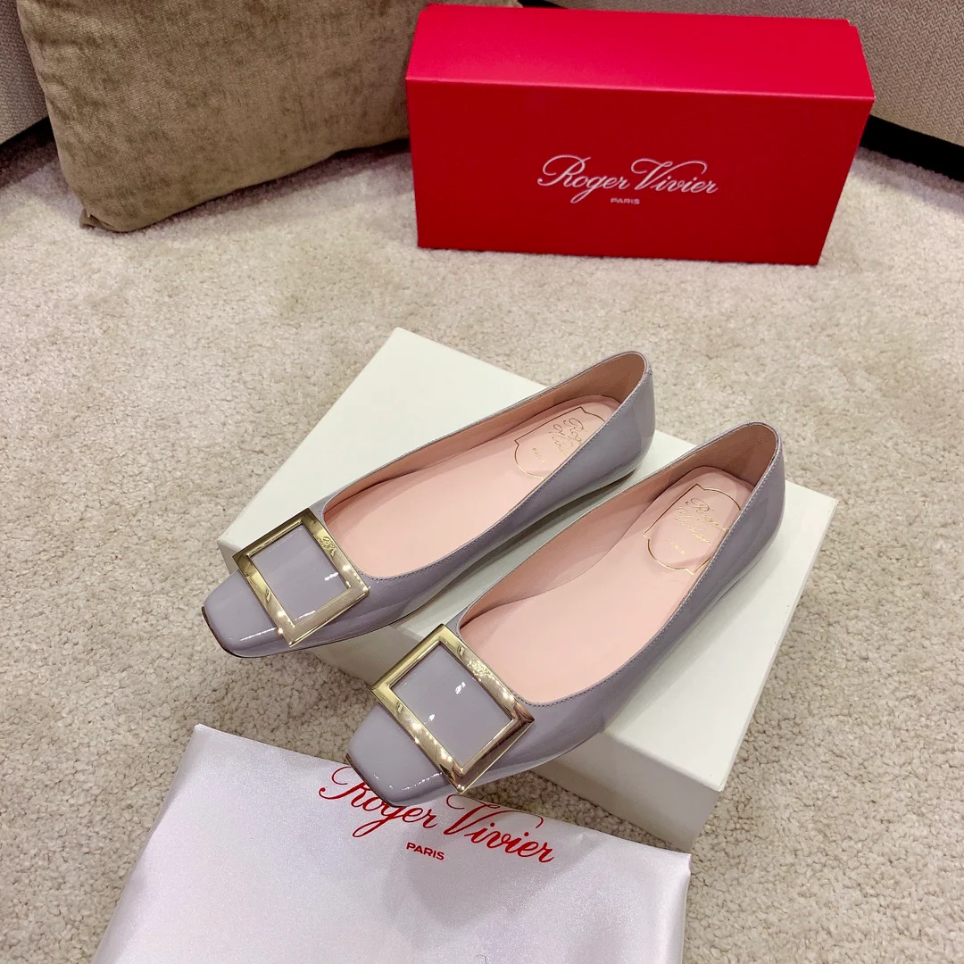 RV - Классические туфли с квадратной пряжкой - Серые