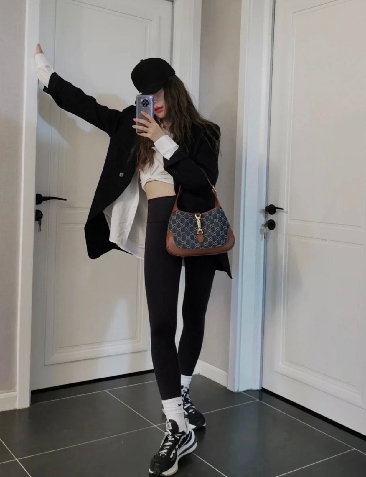 Gucci-经典 Jackie 牛仔丹宁帆布手袋-腋下包