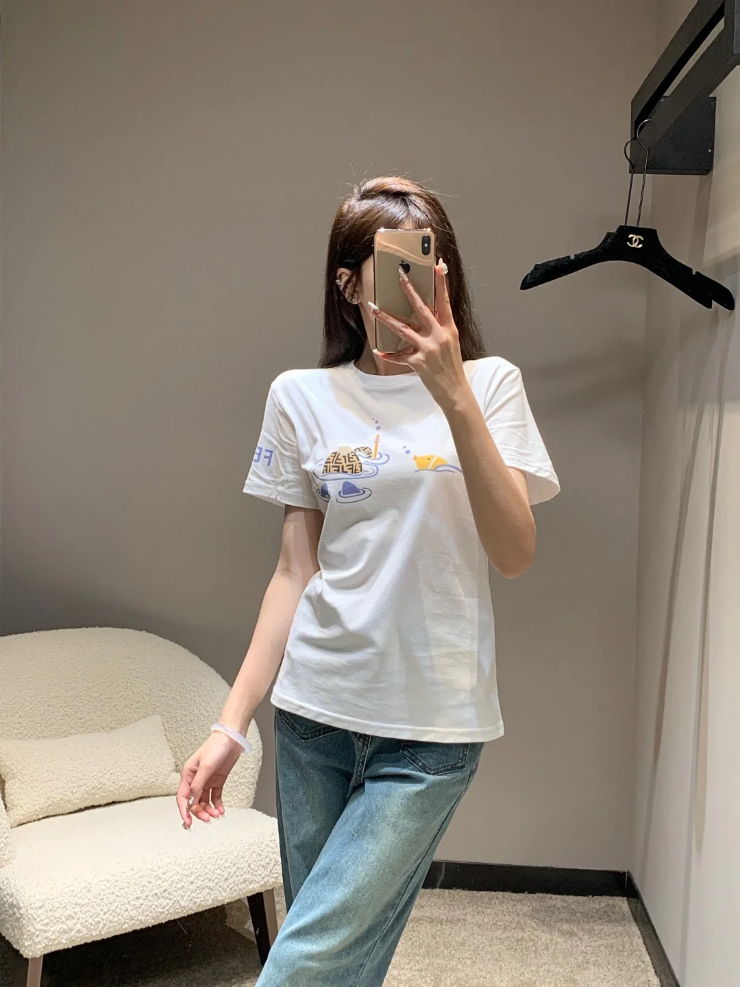 Fendi - 2403 - 24 Весна/Лето Новая детская футболка с коротким рукавом и принтом