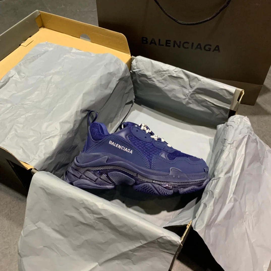 Li Shi - Dad Shoes - Air Cushion Sole - Blue-Purple