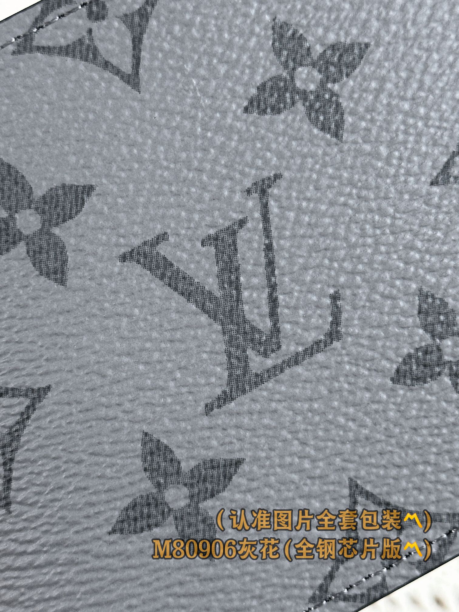 LV-m80906-тонкий кошелек-серый с монограммой