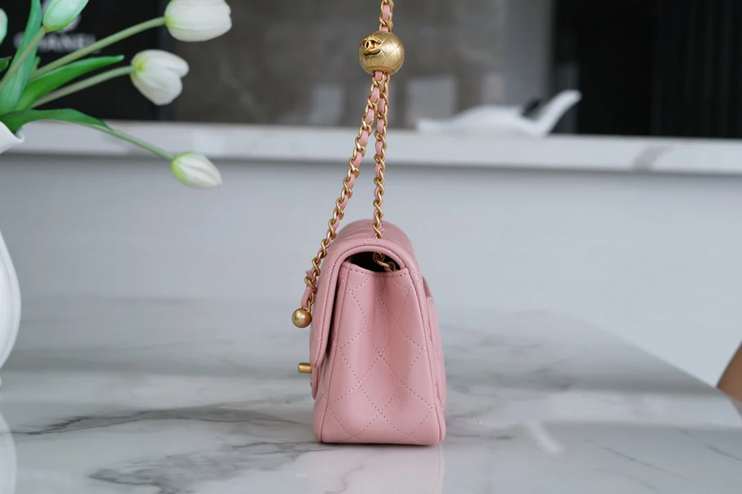 Chanel 23k Gold Globe Square Pink