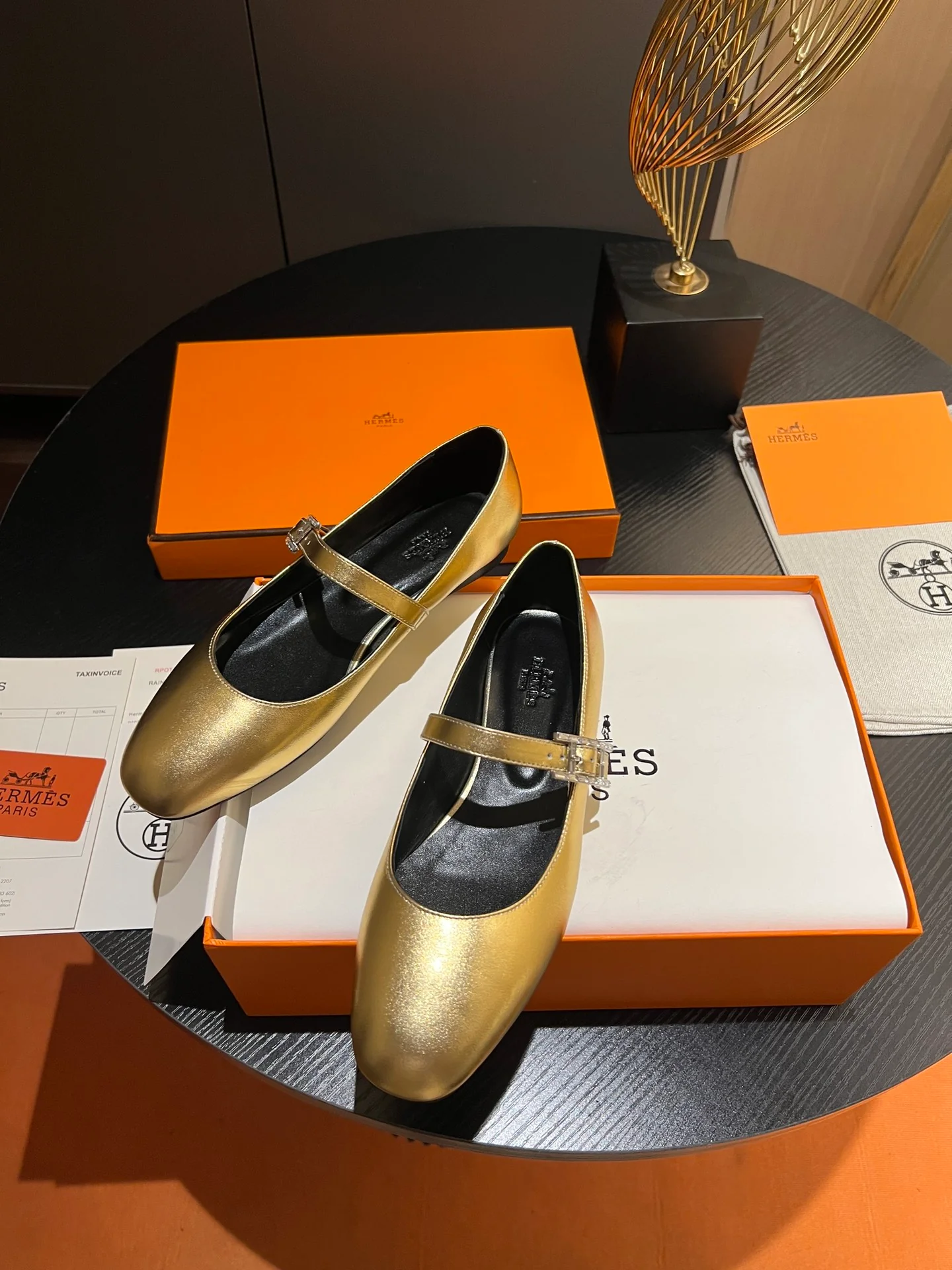 Балетки Hermes 2024 Modern Ballet Flats - Gold