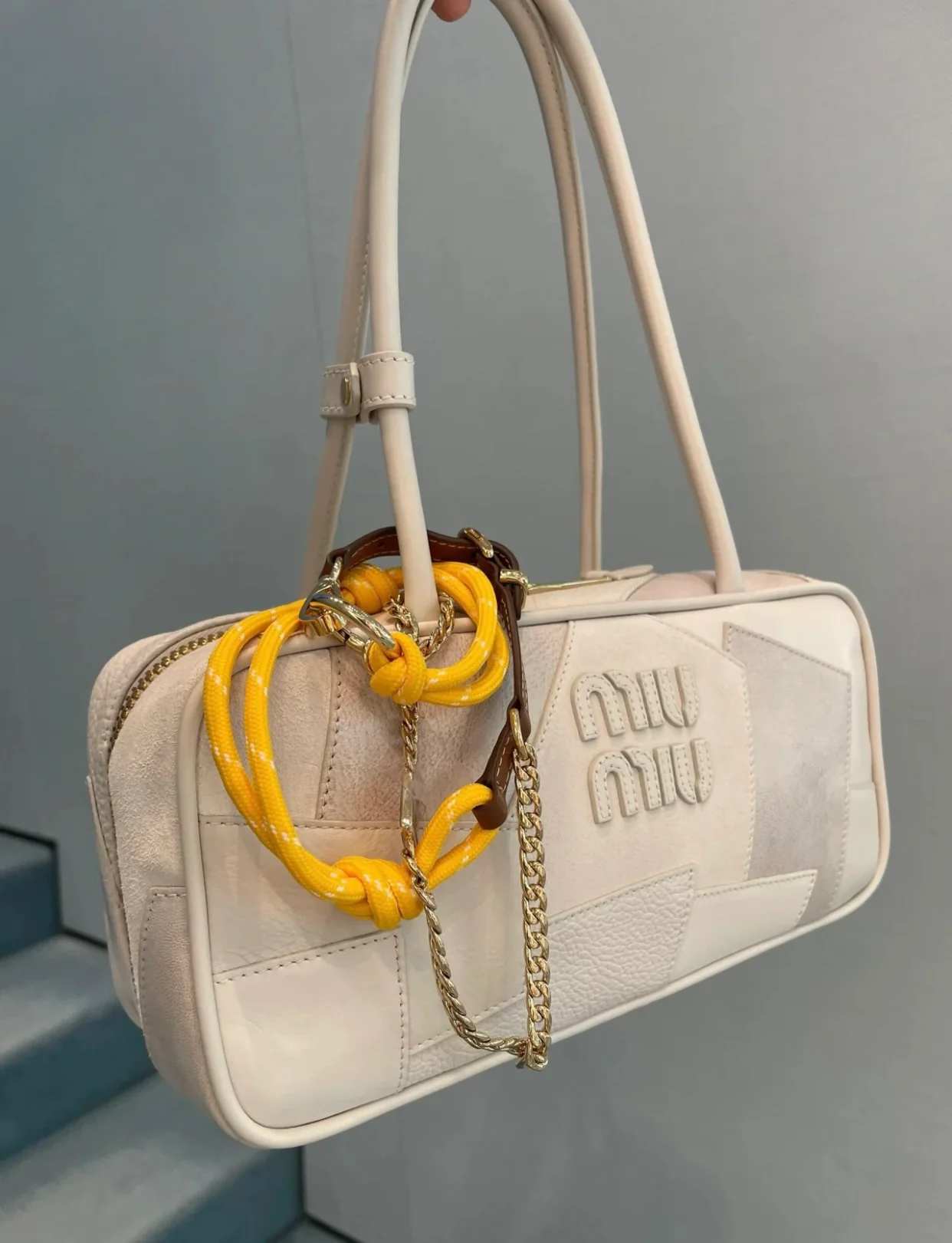 Miu Miu 520 Limited Edition - Кожаная сумка-боулинг в стиле пэчворк - Носите и делитесь