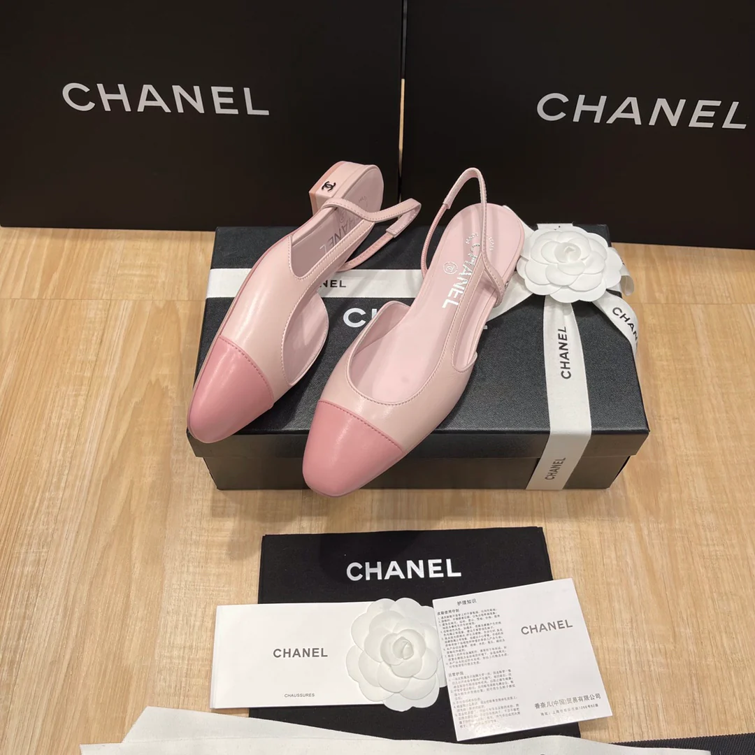 Chanel - Розовые балетки с закрытым носком