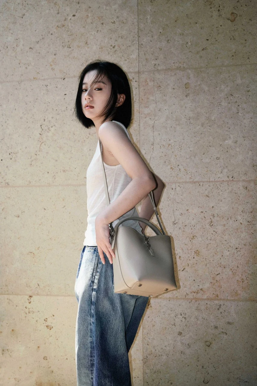 Сумка-ведро YSL Le 37 - Маленькая - Бежево-серый