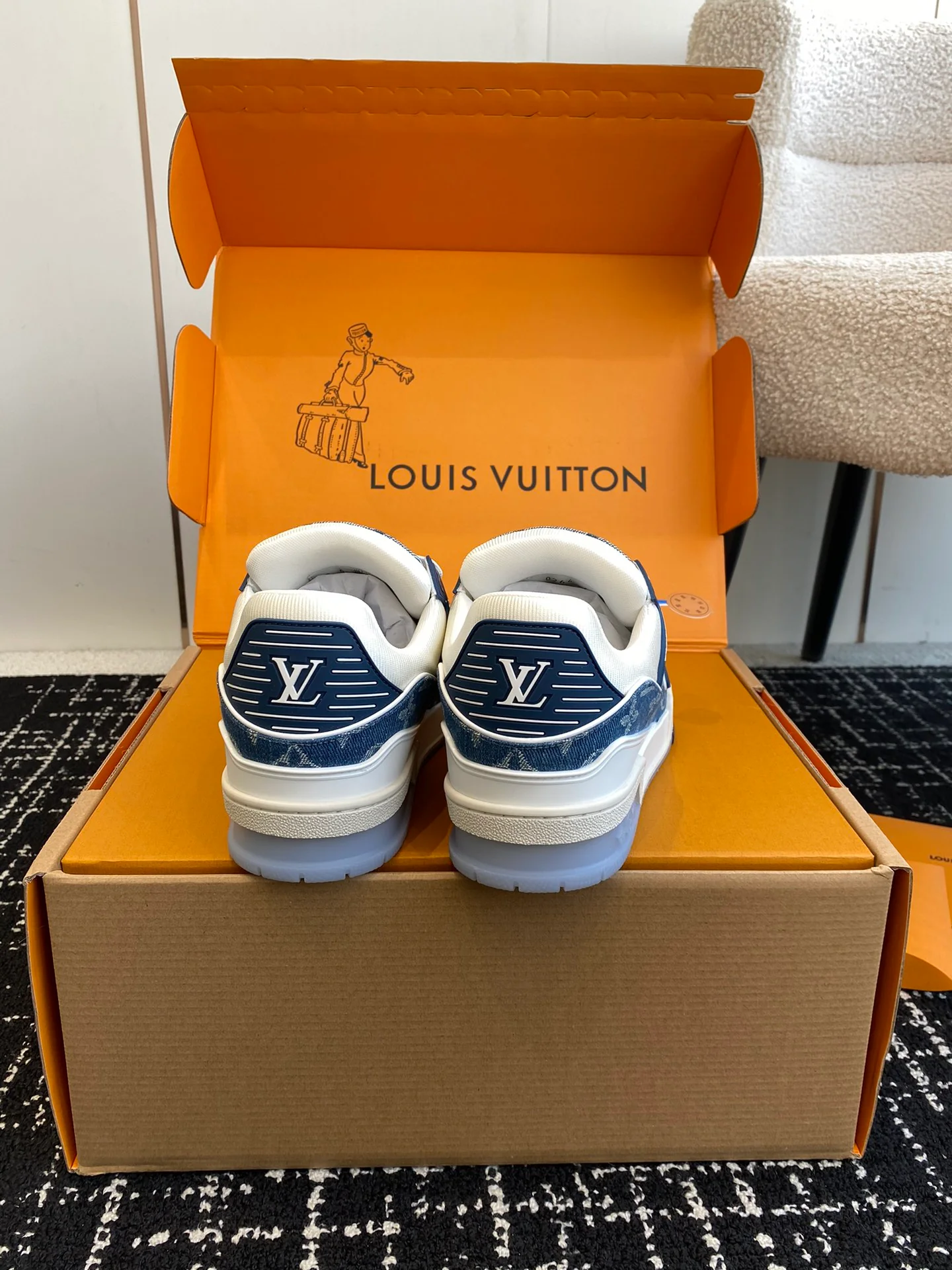 Скейтбордные кроссовки LV-2024 - синие