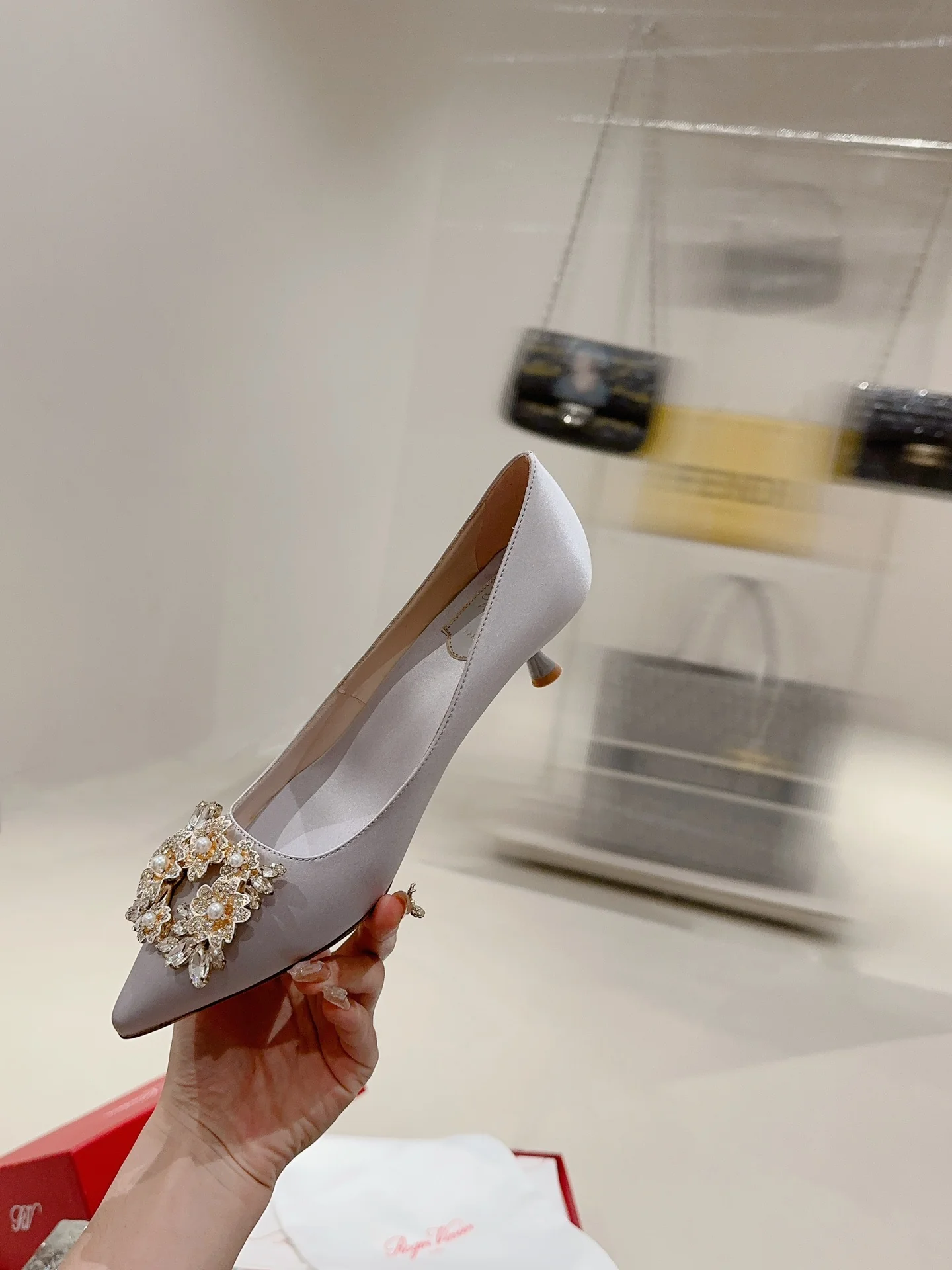 Туфли с квадратным носком и пряжкой - 2024 - Высокие каблуки - Фиолетовые - 1