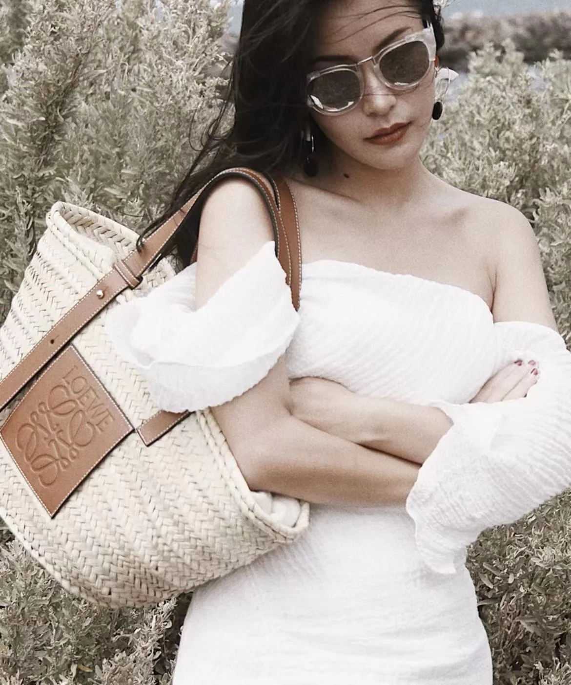 Соломенная сумка Loewe - 40 см - Большая - Коричневая