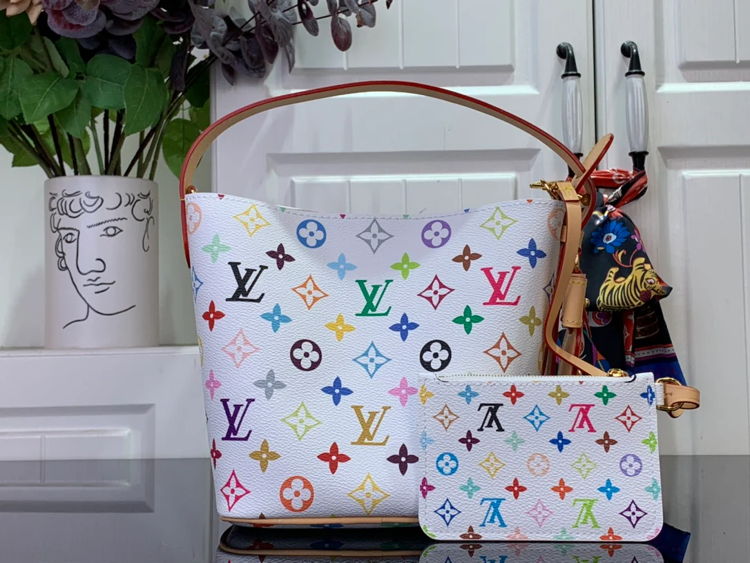Кожаная сумка LV All-in-Bag с бантом - белая