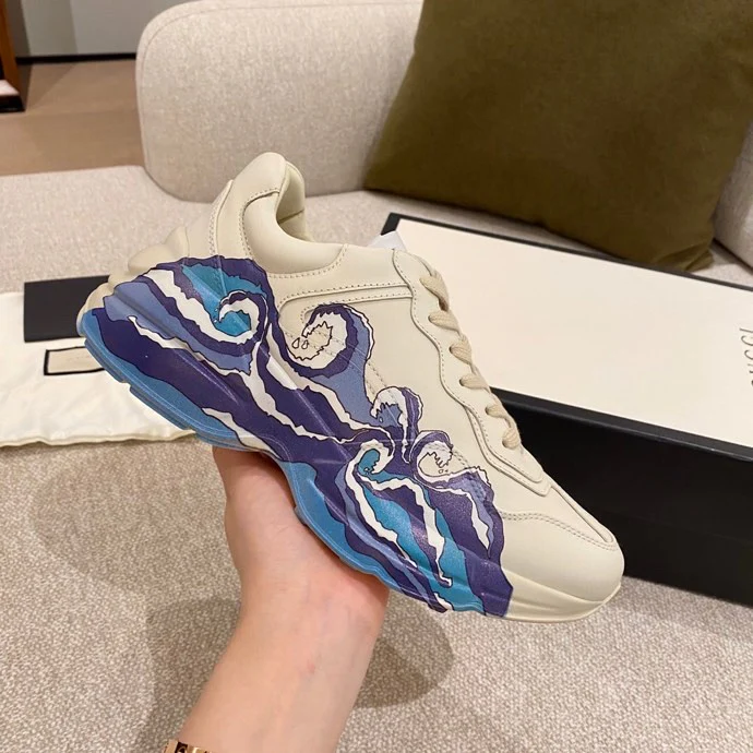 Массивные кроссовки Gucci - унисекс - 3