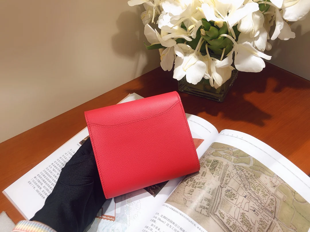 Кошелек Hermes Constance Short Wallet - Epsom - Extreme Pink - Gold Pull