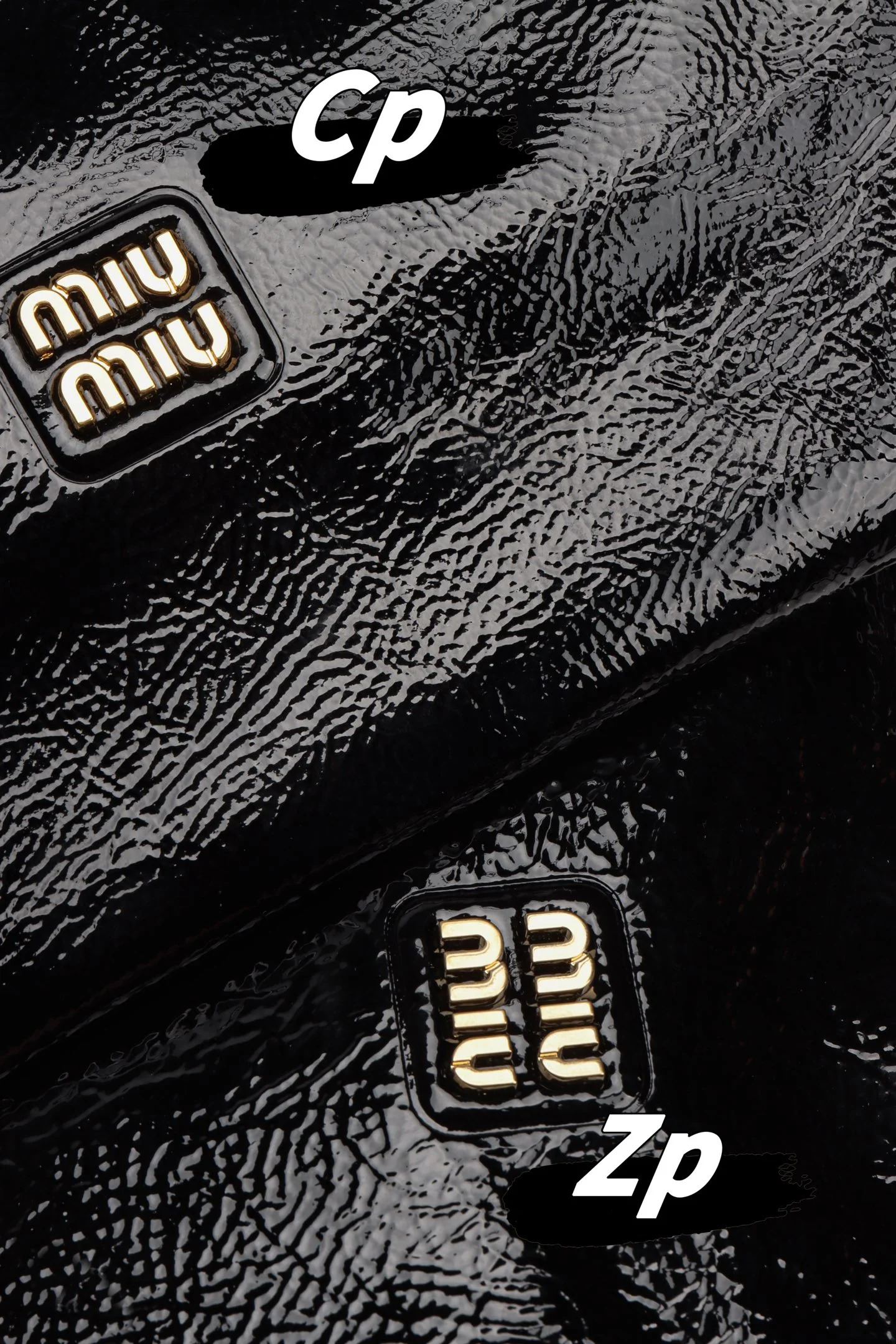 Сравнение косметичек/сумок для ланча из лакированной кожи Miu Miu