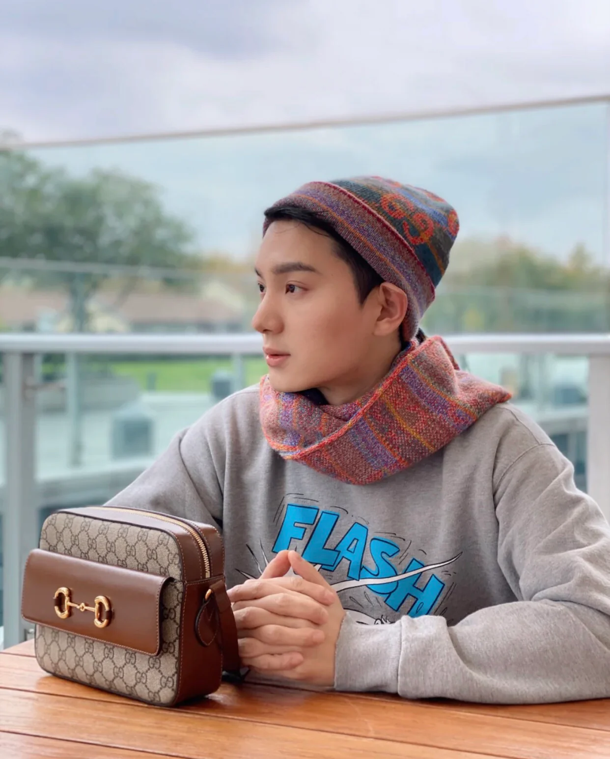 Сумка для фотоаппарата Gucci 1955 с пряжкой в ??виде подковы