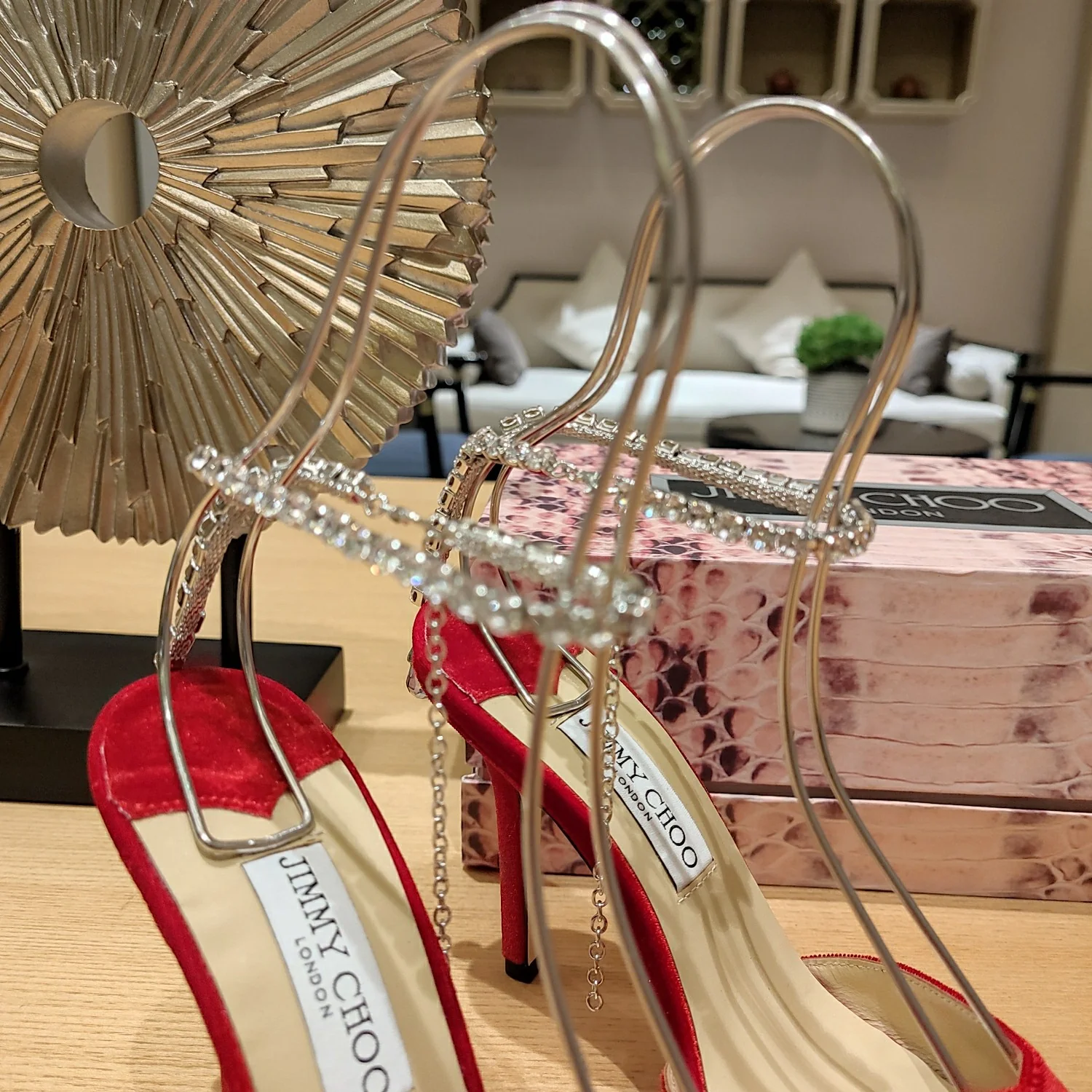 Сандалии на высоком каблуке Jimmy Crystal Chain