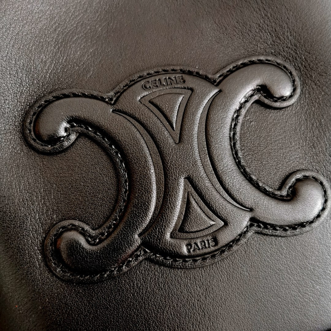 Сумка-ведро Celine с тиснением - Мини - Черная