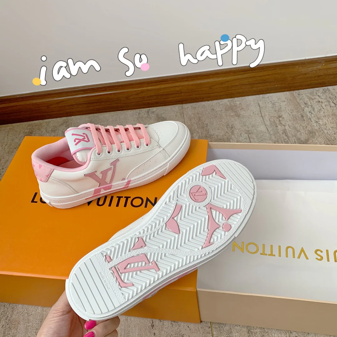 Кроссовки LV 2022 Must-Have - серия Charlie - белые и розовые