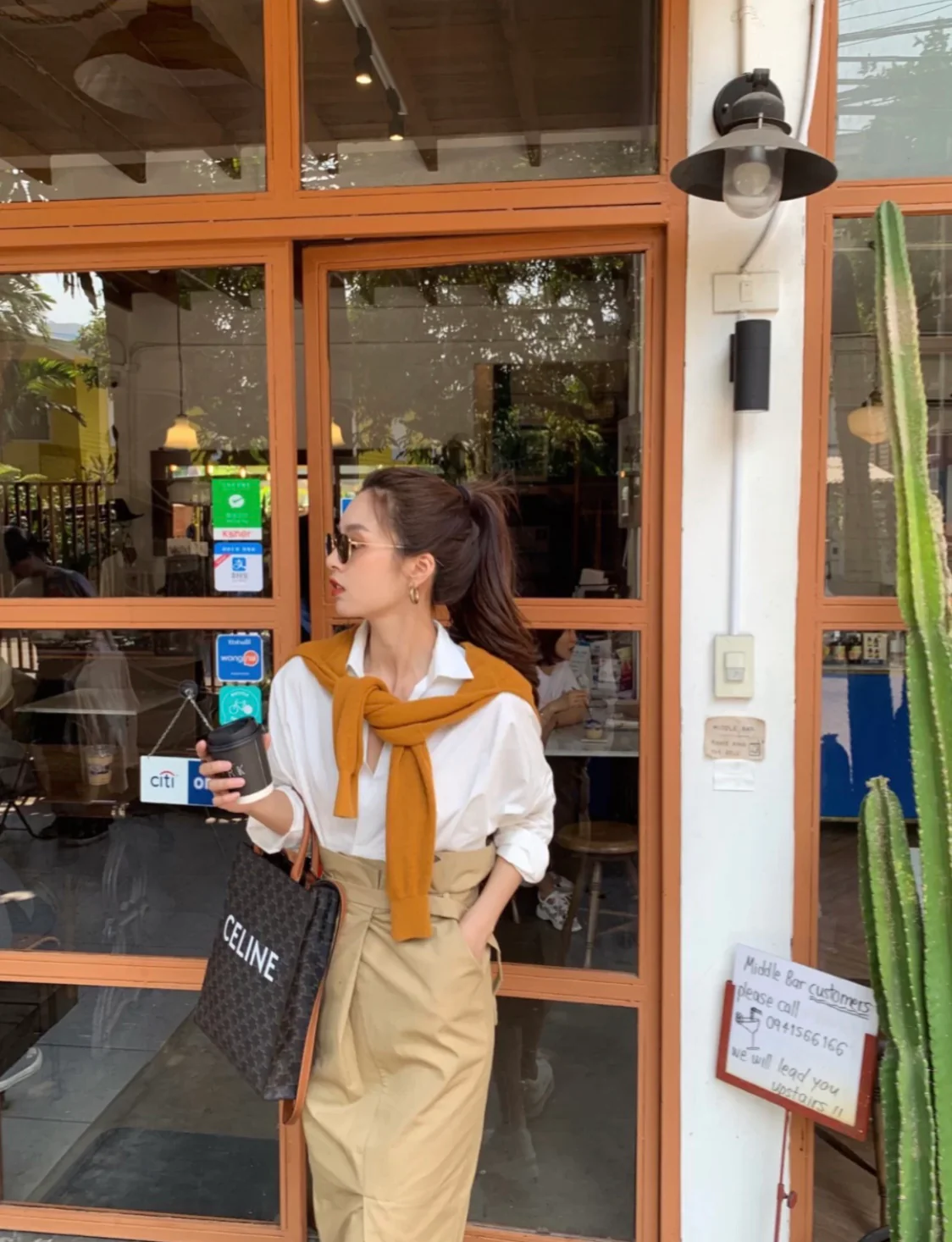 Celine-Cabas Medium Monogram Leather