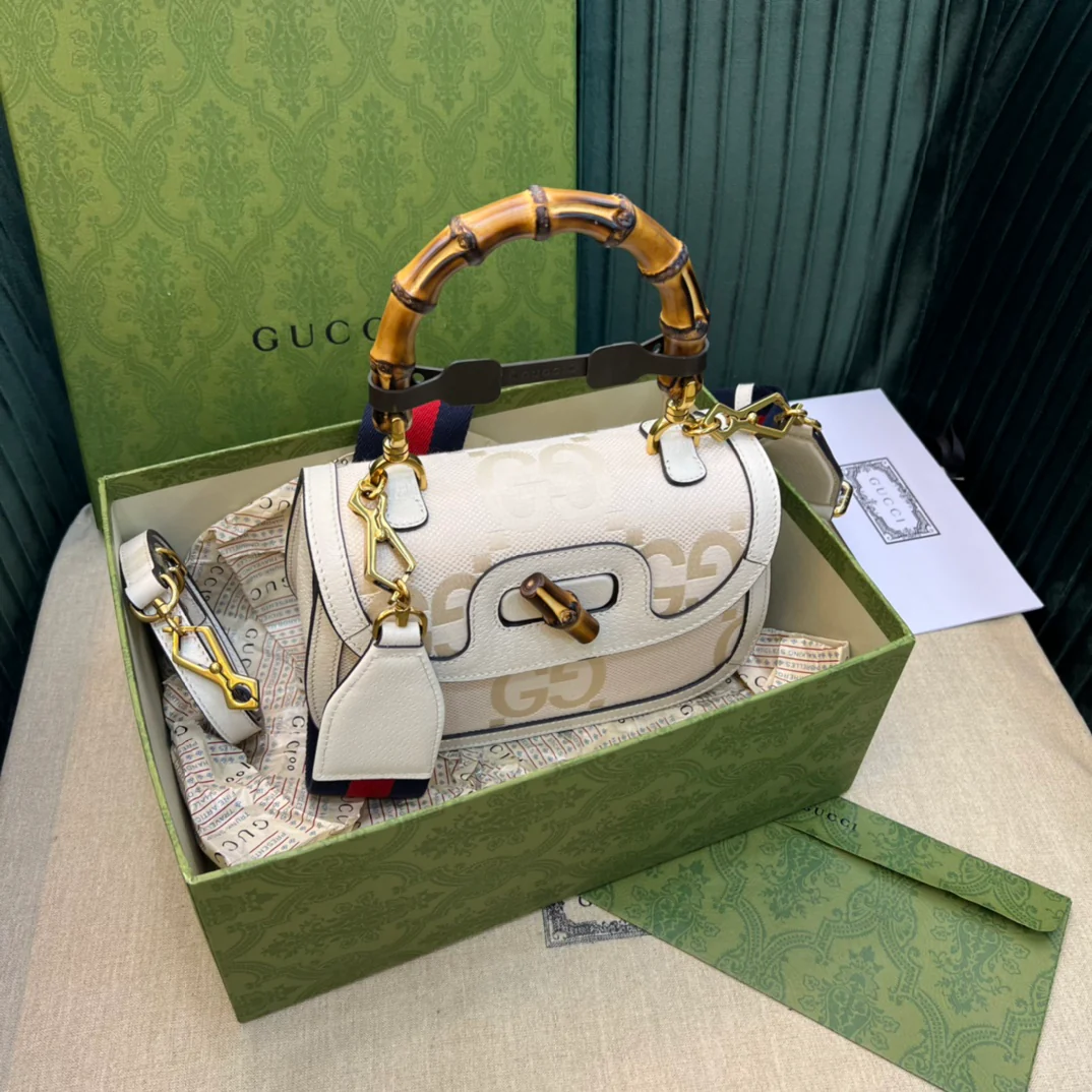 Сумка Gucci из бамбука - 21x15x7 см