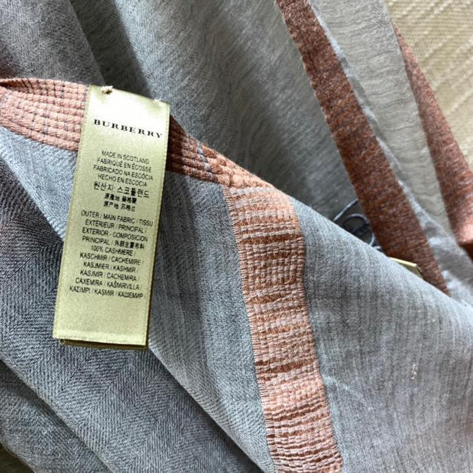 Burberry - Премиальный водорастворимый кашемировый шарф - Серый