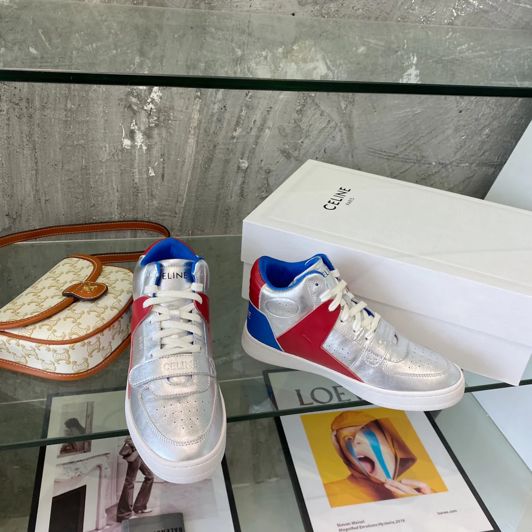 Спортивные высокие кроссовки Celine - унисекс - серебристые