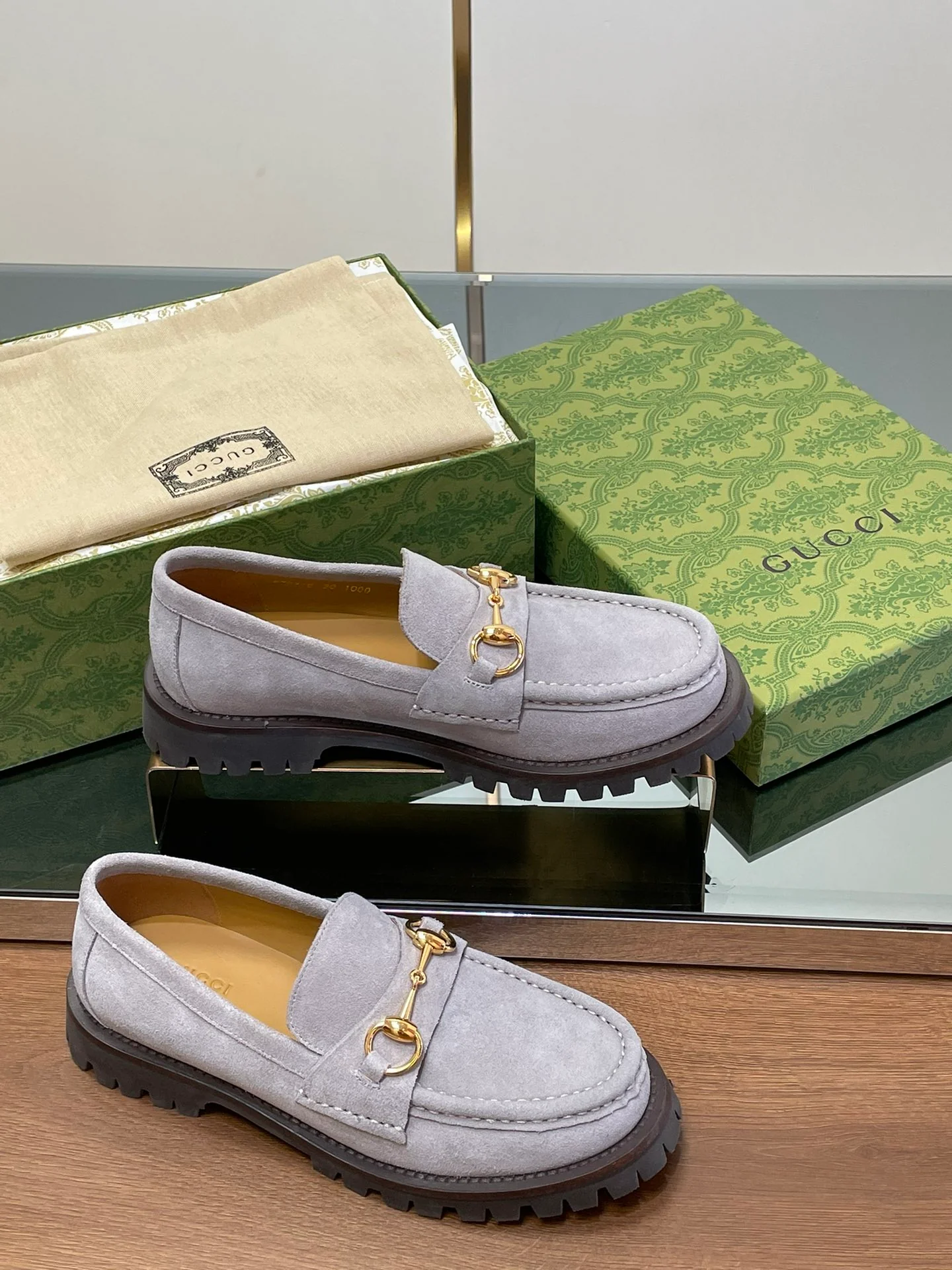 Лоферы Gucci 2024 Horsebit - фиолетовые