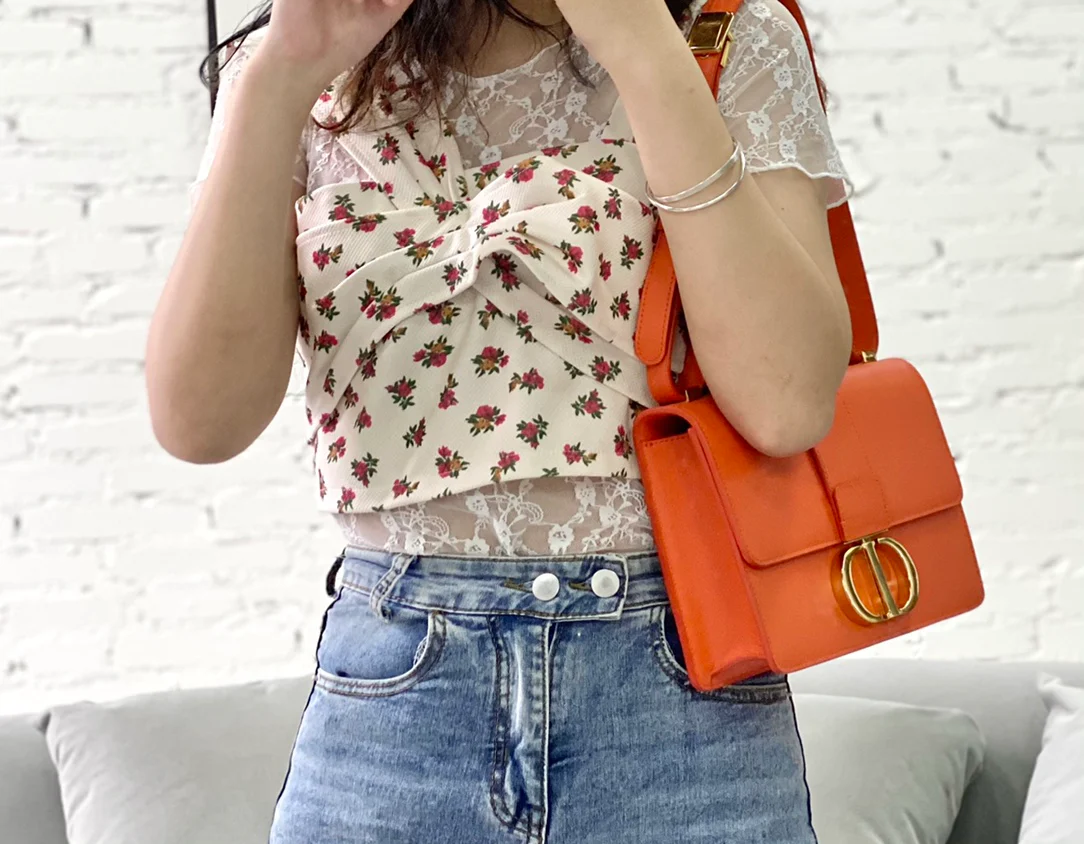 Сумка Dior 30 Montaigne - оранжевая