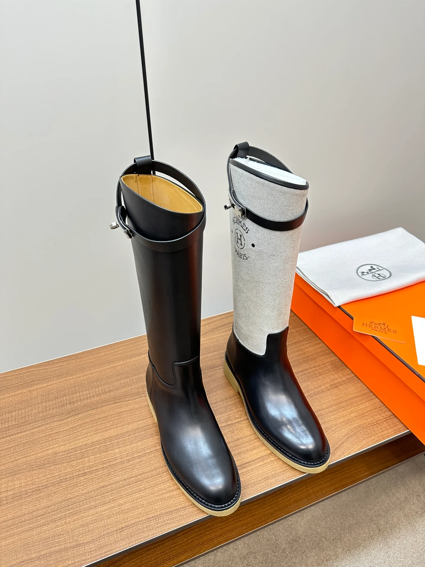 Сапоги для верховой езды Hermes Kelly Jumping Lock-on - черные