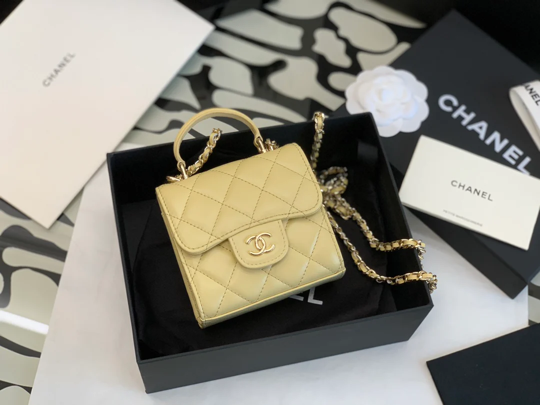 Мини-сумочка Chanel в форме коробки с ручкой - цвет 