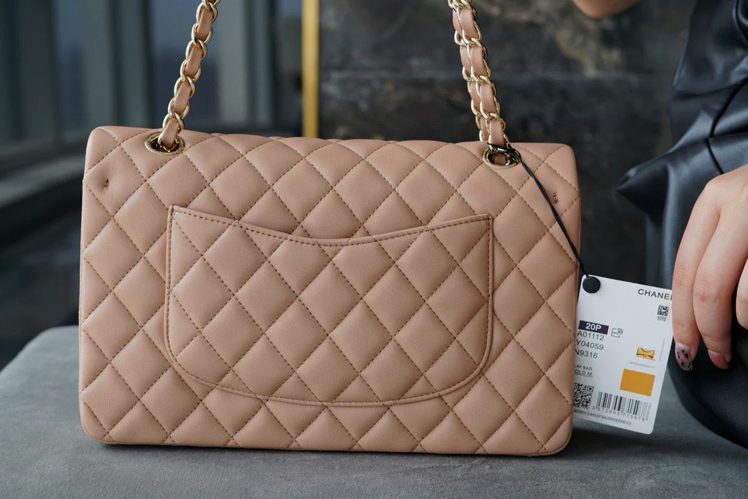 Часы Chanel CF Medium 25cm Milk Tea Apricot Lambskin with Light Gold Buckle CF25