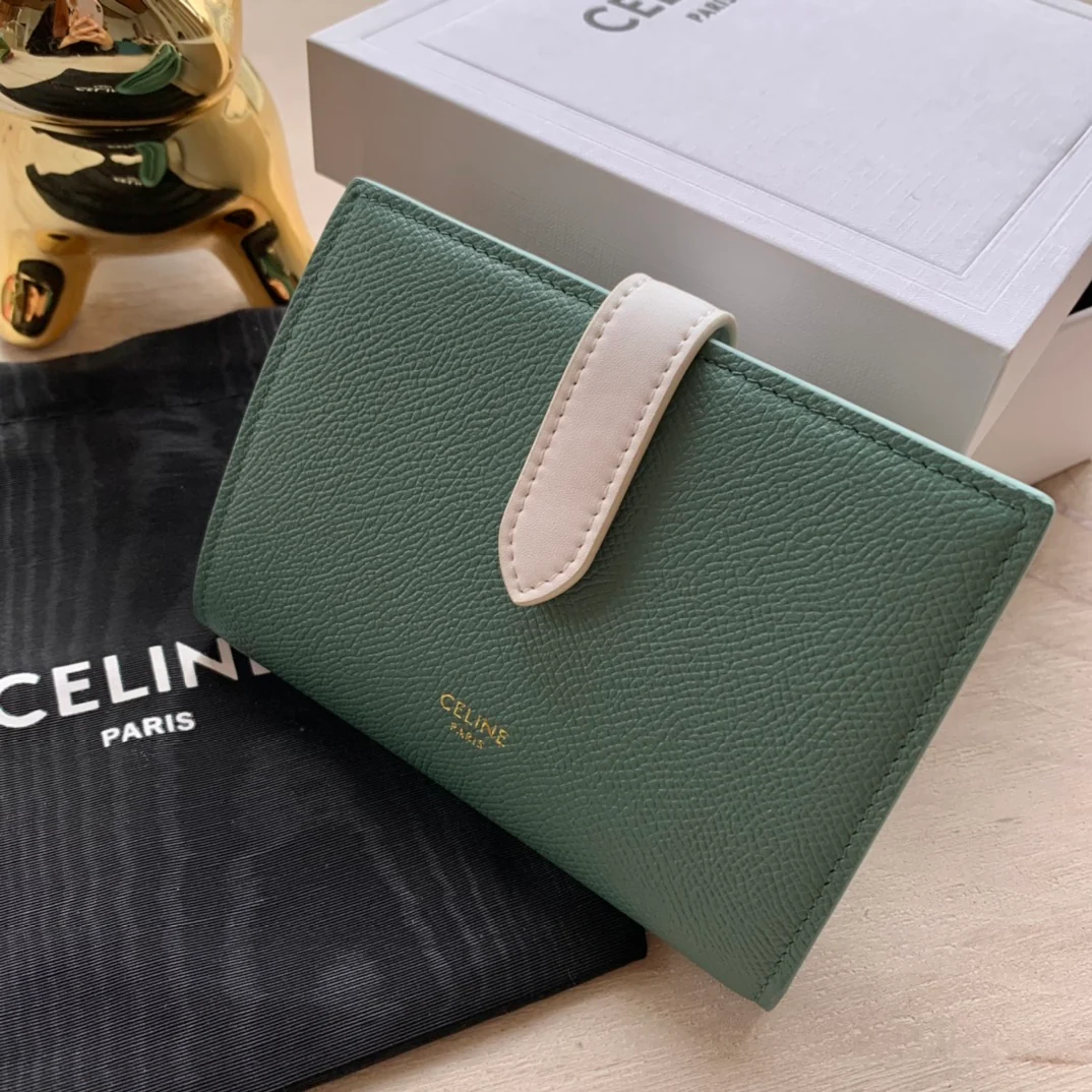 Кошелек Celine Strap из зернистой телячьей кожи - 6