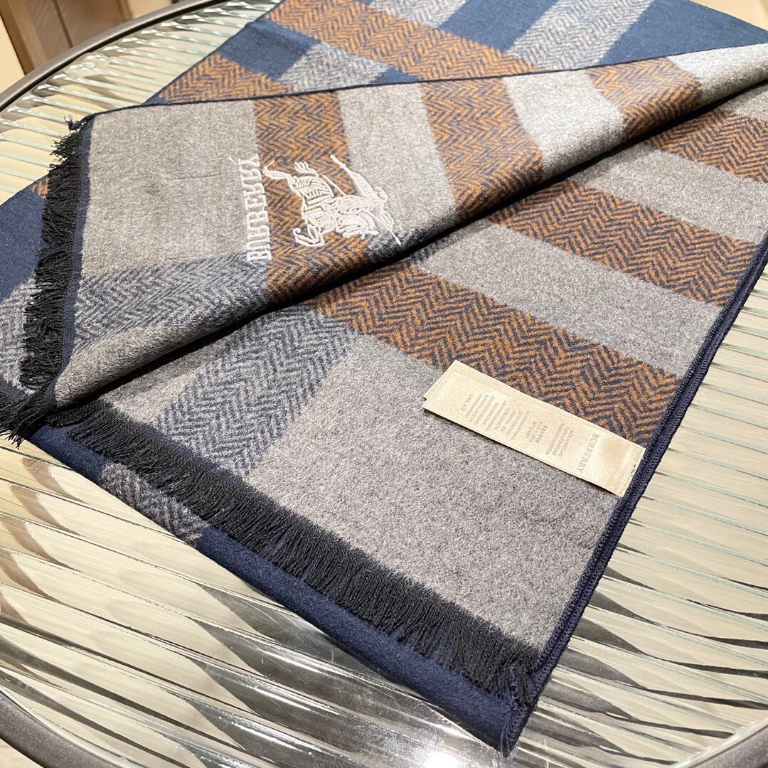 Классический полосатый вязаный шарф Burberry - 32 (180 см) - 100% кашемир