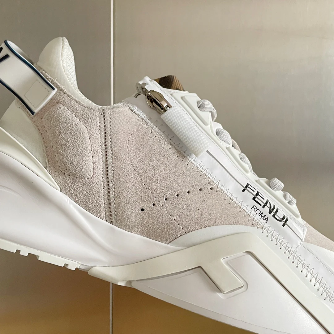 Fendi - Повседневные кроссовки - Бежевые с черным