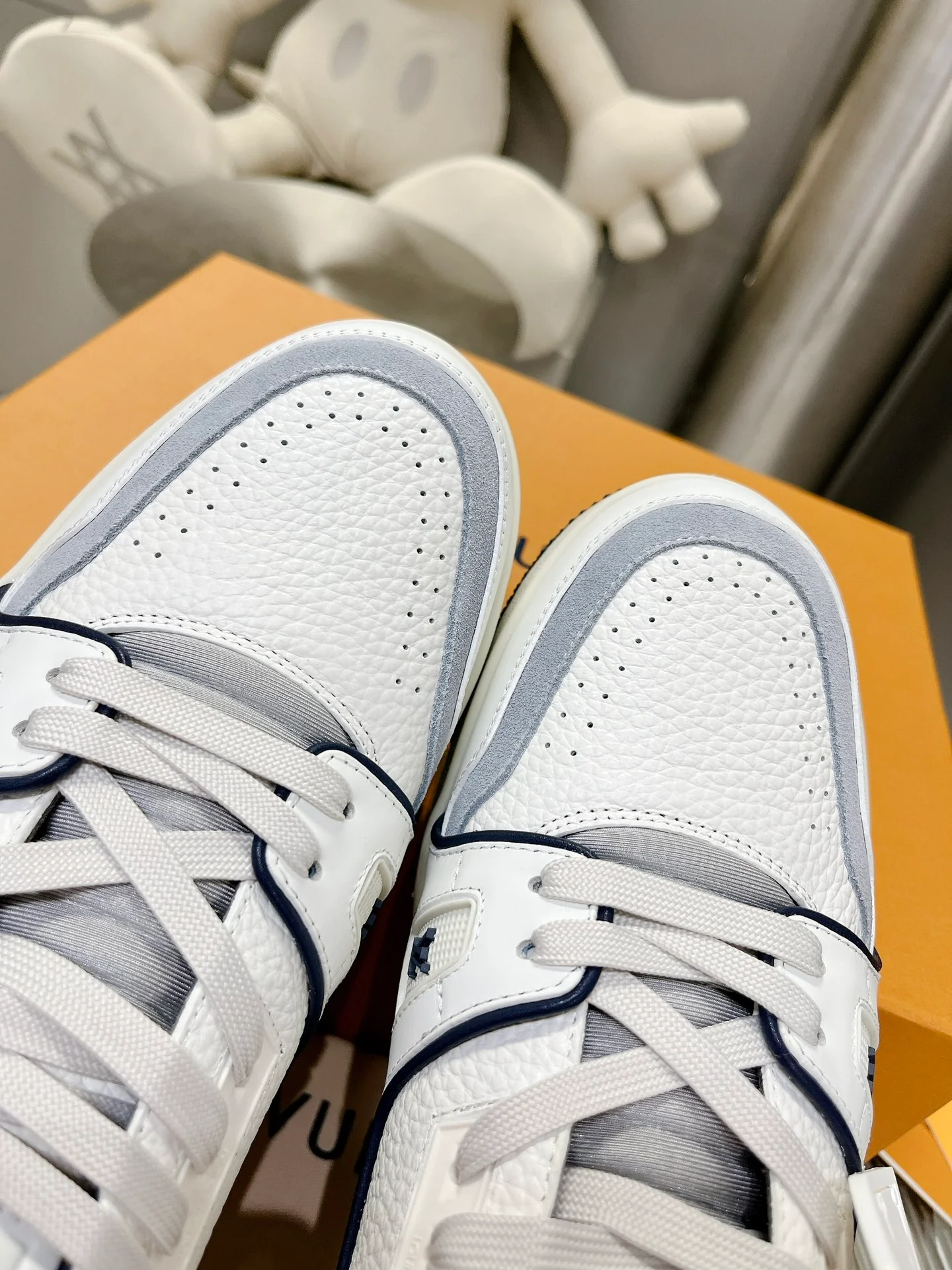 Кроссовки LV Trainer - обувь для скейтбординга - бело-синие - унисекс