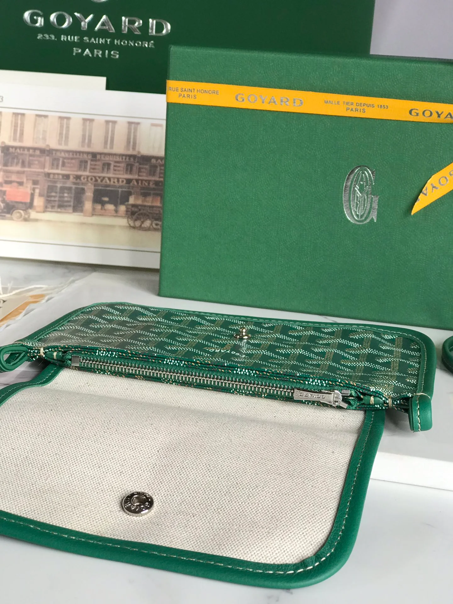 Сумка Тройная Плоская Сумка Goyard Plumet Series - Зеленый