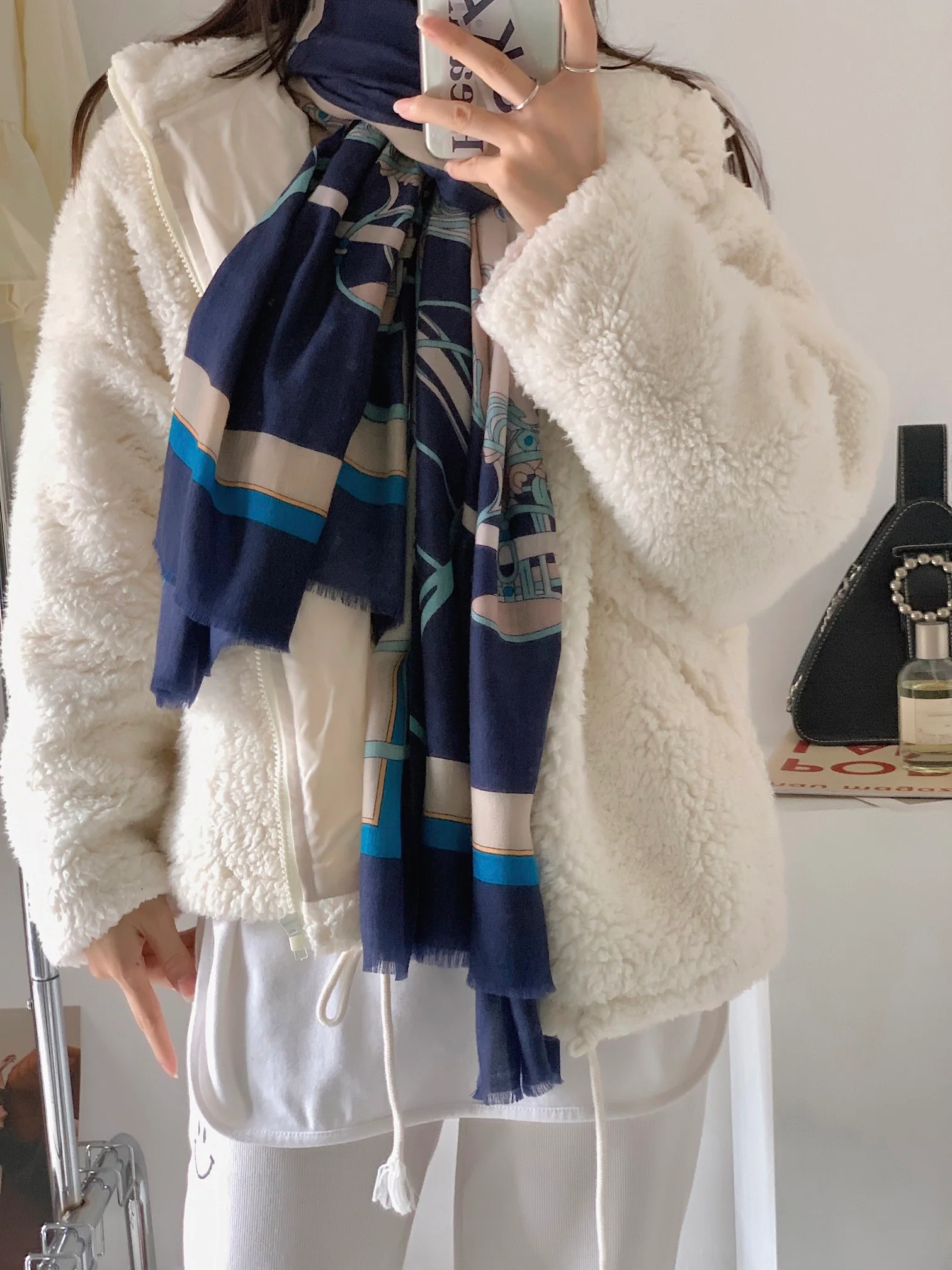 Кашемировый шарф Hermes - 110 см - 200 см - 100 см - Кашемир премиум-класса - 1 шт.