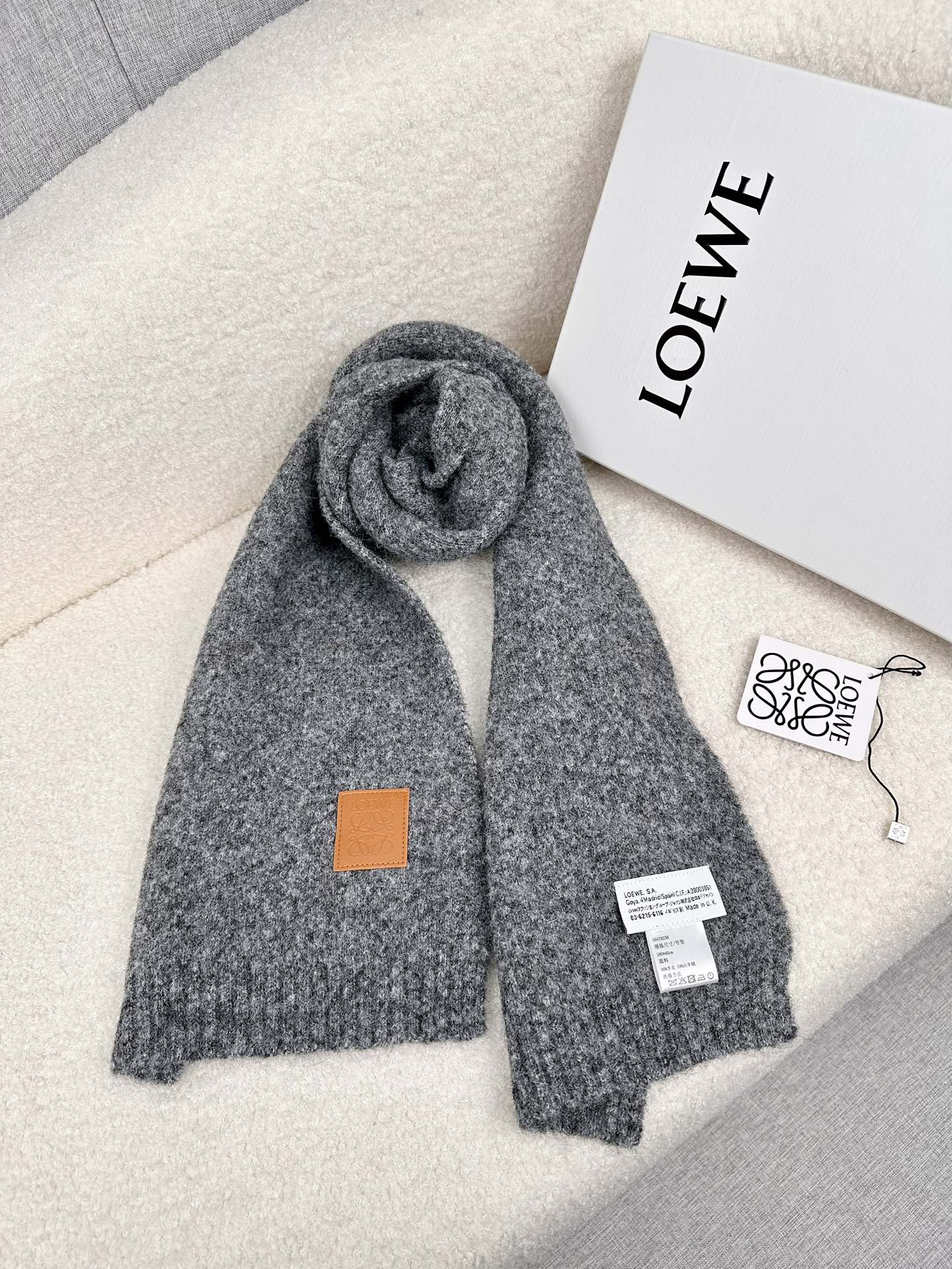 Однотонный кашемировый шарф Loewe 2024 - 170-25