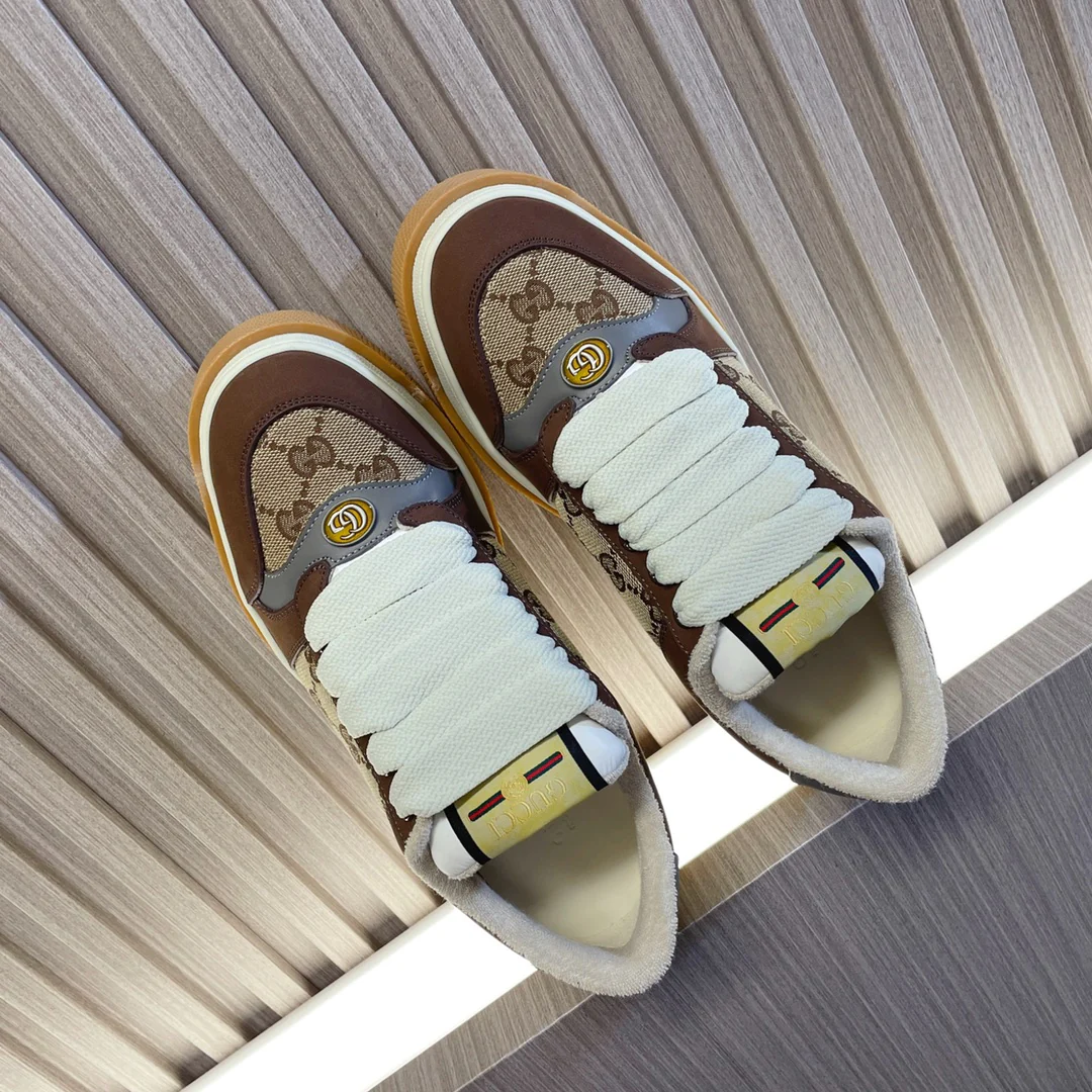 Новинка Gucci 2023 года - Туфли на платформе Dirty Shoes - Модель Monogram